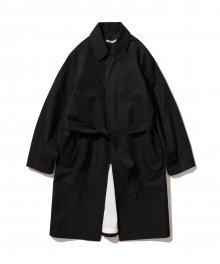 [탈부착 퀼팅 베스트] Bathnal Belted Balmacaan Coat black