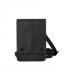unisex leather mini bag / black