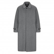 wool balmacaan coat / melange gray