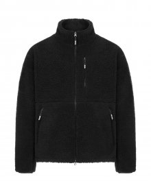 oversize boa fleece jacket / black
