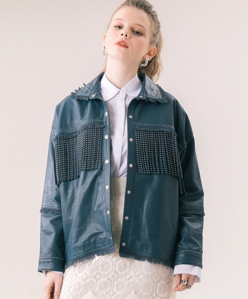 Куртка trucker tassel leather goat BL