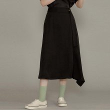 Asymmetry Fluid Skirt [BLACK] JYSK0D912BK