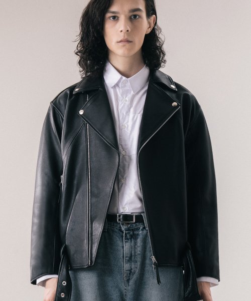Куртка rider overfit leather goat unisex
