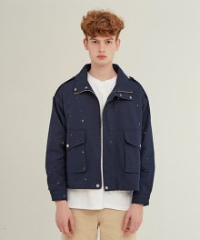 [unisex] short jacket (navy)