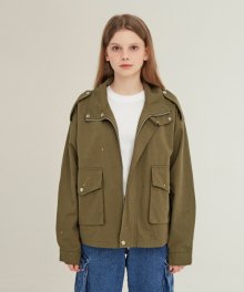 [unisex] short jacket (khaki)