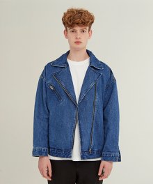 [unisex] rider denim jacket (blue)