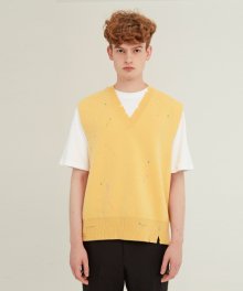 [unisex] knit vest (yellow)