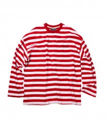 EMBROIDERY STRIPE LONG SLEEVE red/white