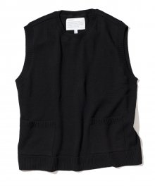 knit vest black