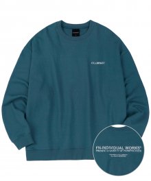 유니섹스 오버핏 레코그나이즈 스웨트 셔츠-블루