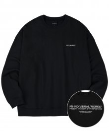 유니섹스 오버핏 레코그나이즈 스웨트 셔츠-블랙