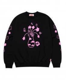 KANCO FLOWER VASE SWEATSHIRT black