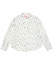 KANCO FLOWER FRILL SHIRT ivory