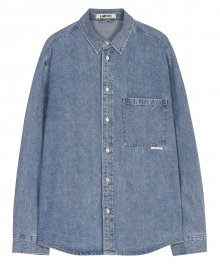 MID BLUE OZONE WASHING POCKET DENIM SHIRT