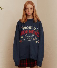 World Wide Oversized Sweater(NAVY)