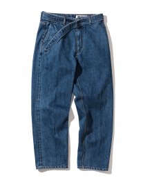 classic cropped denim pants blue