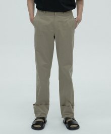BUTTON UP STRAIGHT PANTS - BROWN
