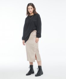 ZPA3 Shine shirring skirt [BEIGE]