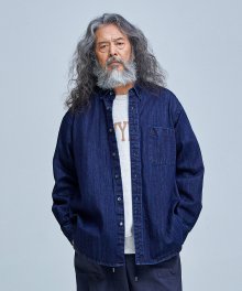 OVERSIZED WASHED DENIM SHIRT _ INDIGO