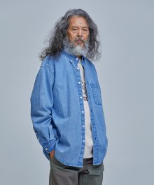 OVERSIZED WASHED DENIM SHIRT _ LIGHT BLUE