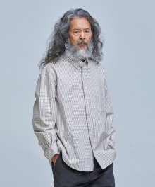 OVERSIZED GINGHAM CHECK SHIRT _ BEIGE