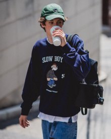 [슬로우보이X아웃스탠딩]20FW SWEAT_SLOW BOY NAVY