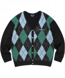 (FW20) Argyle Cardigan Black