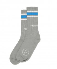 CPT-Logo Striped Socks Grey