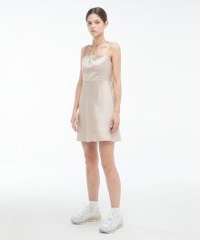 ZPA3 Glitty lace-up dress [BEIGE]