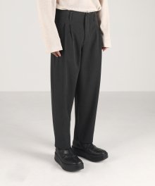 carrot-fit cropped pants dark grey