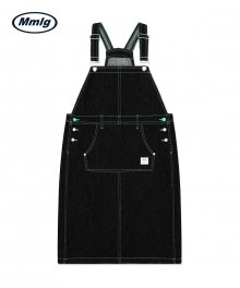 [Mmlg] OVERALL DENIM SKIRT (WASHED BLACK)