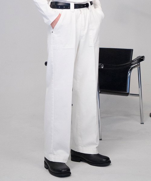 시그니처(signature) 퍼티그 와이드 데님 [오프화이트]