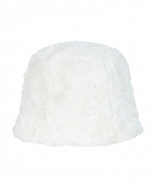 FAUX FUR BUCKET HAT (WHITE)