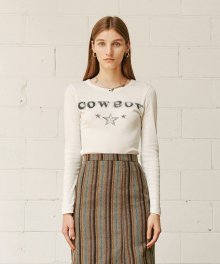 COW BOY KNIT T-SHIRT (IVORY)