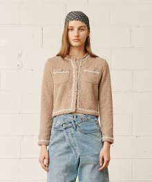 FRINGED TWEED JACKET (BEIGE)