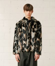 LEOPARD FUR JACKET (BROWN)