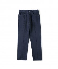 STITCHED CREASE TAPERED DENIM PANTS (PURPLE NAVY)