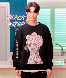 달마시안 맨투맨 티셔츠 - BLACK