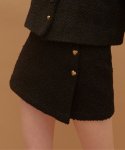 하트클럽(HEART CLUB) Heart Tweed Skirt (Black)