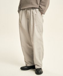 Two Tuck Slacks String Pants [Light Grey]