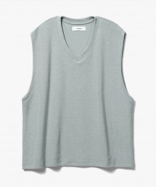 Silky V-Neck Vest [Light Grey]