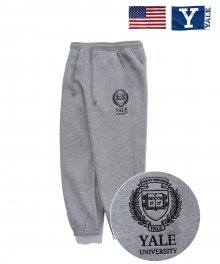 EMBROIDERY EMBLEM SWEAT PANTS GRAY