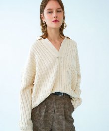 Lily collar cotton-pullover