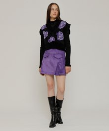 R DIVIDED SUEDE SKIRT_PURPLE