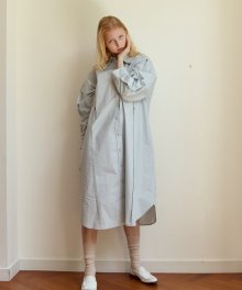 버튼포인트 셔츠드레스 BUTTON POINT SHIRT DRESS - SKYBLUE