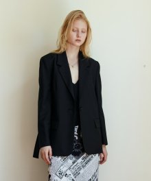 백 버튼 포인트 자켓 BACK BUTTON POINT JACKET - BLACK