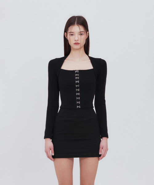 Топ на крючке, квадратный вырез (Black)
