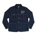 아노니모아노니마(ANONIMO-A) Paisley Embroidered Coverall Jacket - Navy