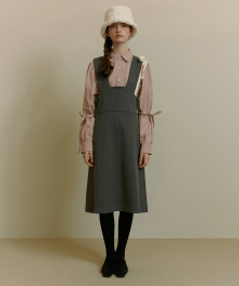 RIBBON POINT SUSPENDER ONEPIECE [CHARCOAL]