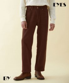 DOUBLE LAYERED CORDUROY WIDE PANTS BROWN